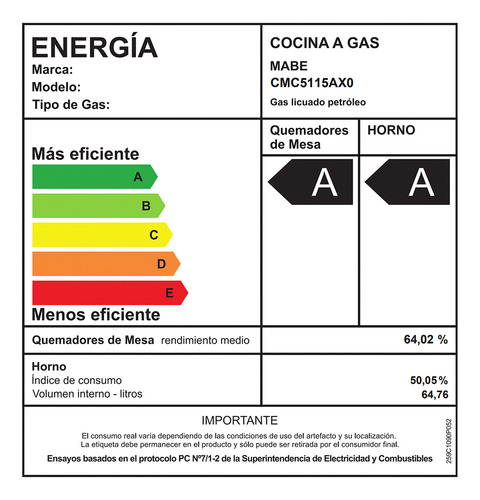 Cocina De Piso A Gas 51 Cm Inox Mabe Cmc5115ax0 Inox