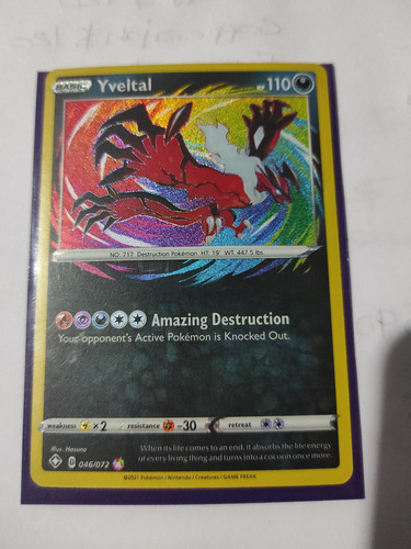 Yveltal Amazing Rare Pokemon Tcg Shining Fates 