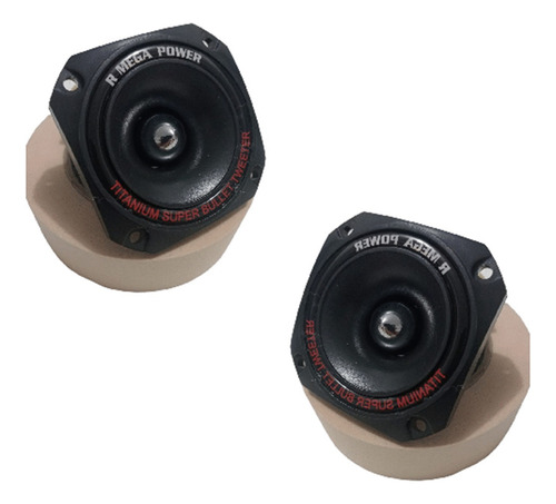2 Tweeter Tipo Bala Mega Power 380w 3p Open Show Car Audio