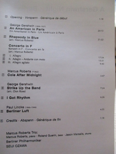 Seiji Ozawa Conducts A Gershwin Night. Marcus Roberts Trio