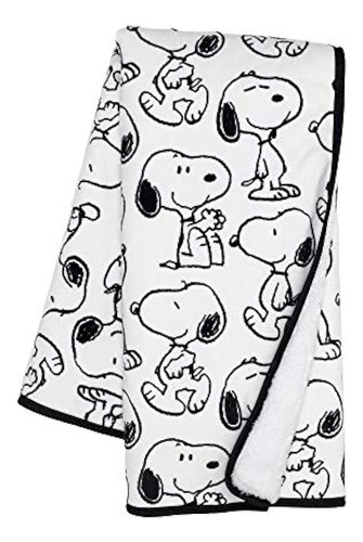 Manta Para Bebé De Lambs & Ivy Classic Snoopy Minky Y Sherpa