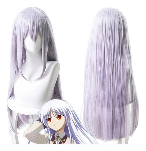 ¡angel Beats! Cabello Tachibana Kanade  80 Cm  Pelo Gris Y M