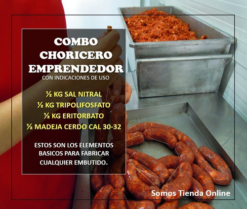 Sal Nitral Tripa Combo Choricero Para Emprendimiento