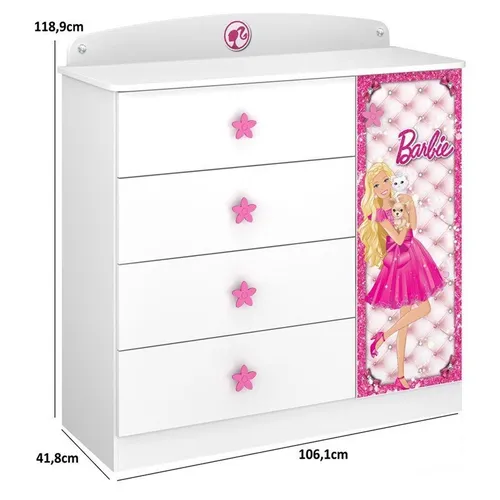 Cama Barbie Star Com Dossel - Pura Magia - Rosa