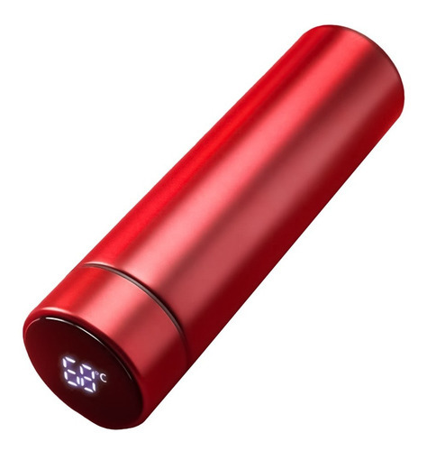 Termo Digital 500ml Acero Inoxidable Temperatura Color Rojo