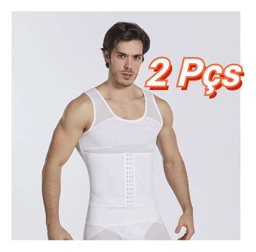 Kit 2 Camiseta Modeladora Tipo Faja Para Hombre