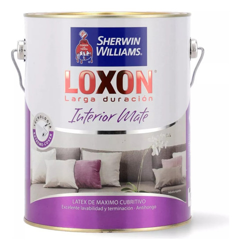 Latex Blanco Loxon Larga Duracion Interior Mate 4 Litros