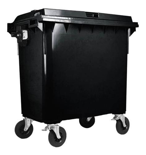 Contenedor De Basura Industrial 770 Lts Ruedas Tapa Negro