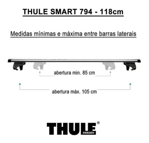 Imagem 5 de 10 de Travessa Thule Para Longarina De Teto Smart Rack Aerobar 794