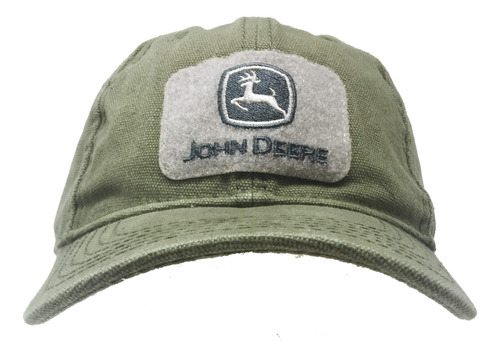 John Deere Parche Logo Olive Green Twill Canvas Hat, Verde .