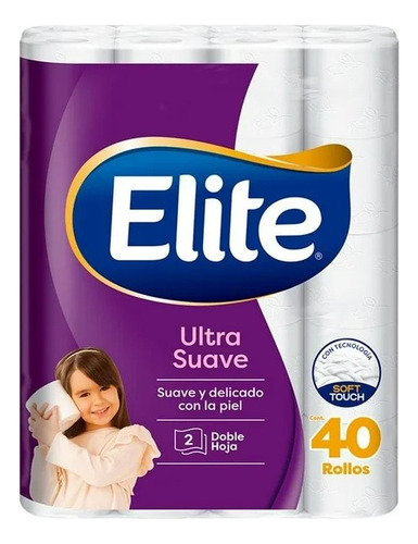 Papel Higiénico Elite Ultra Suave 40 Rollos 220 H Dobles C/u