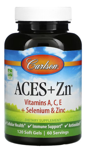 Carlson Labs Aces + Zn Vitaminas A,c,e Zinc 120 Softgels Sabor Sin Sabor
