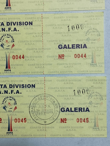 Entrada Partido De Futbol / Cuarta División / Años 90 (Usado)