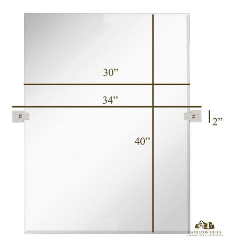 Hamilton Hills Grande Squared Moderna Pivote Rectangular Esp
