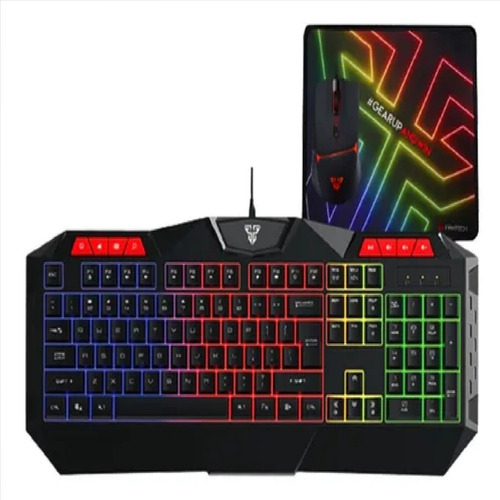 Combo Gaming Rgb Fantech P31. Teclado + Mouse Y Mouse Pad