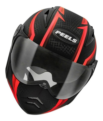 Capacete para moto multi-modular Peels Mirage Storm preto/vermelho S