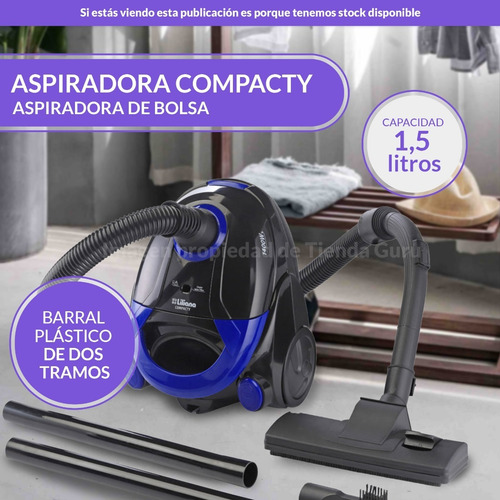 Imagen 2 de 8 de Aspiradora Liliana C/bolsa 1,5litros 1400w Boquillas La140