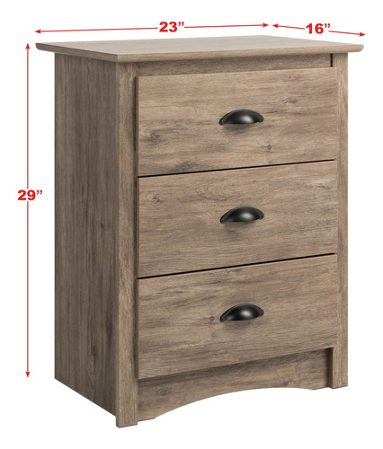 Prepac Sonoma Bdc-2401 Mesita De Noche Alto 1 Cajón