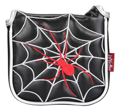 Pu Impermeable Golf Mallet Putter Head Cover Araña Negra