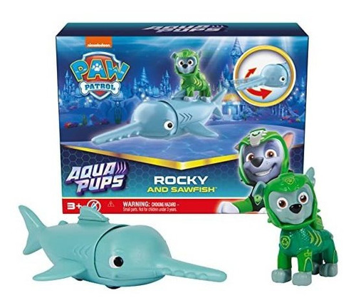 Juego De Figuras De Acción De Paw Patrol, Aqua Pups Rocky Y