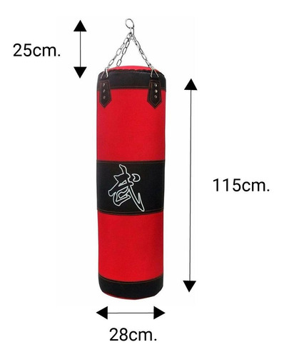Imagen 6 de 7 de Kit Saco Costal De Boxeo + Guantes Para Adultos Durabilidad