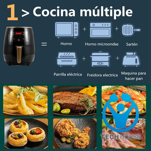 Imagen 10 de 10 de Freidora Sin Aceite Digital Xxl De 4litros 2años Garantia