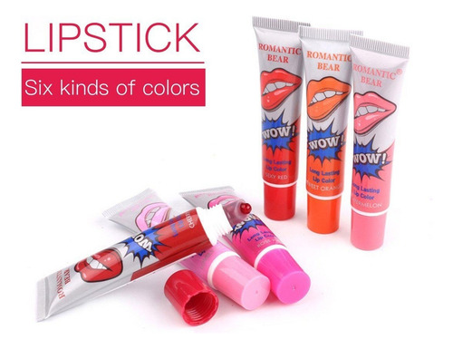 Labial Líquido Romantic Bear Indeleble Tinta Coreana 15gr Cor Laranja Doce
