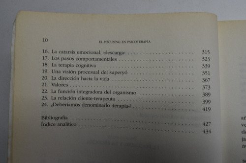 El Focusing En Psicoterapia: Manual Del Método Experiencic42 (Usado)