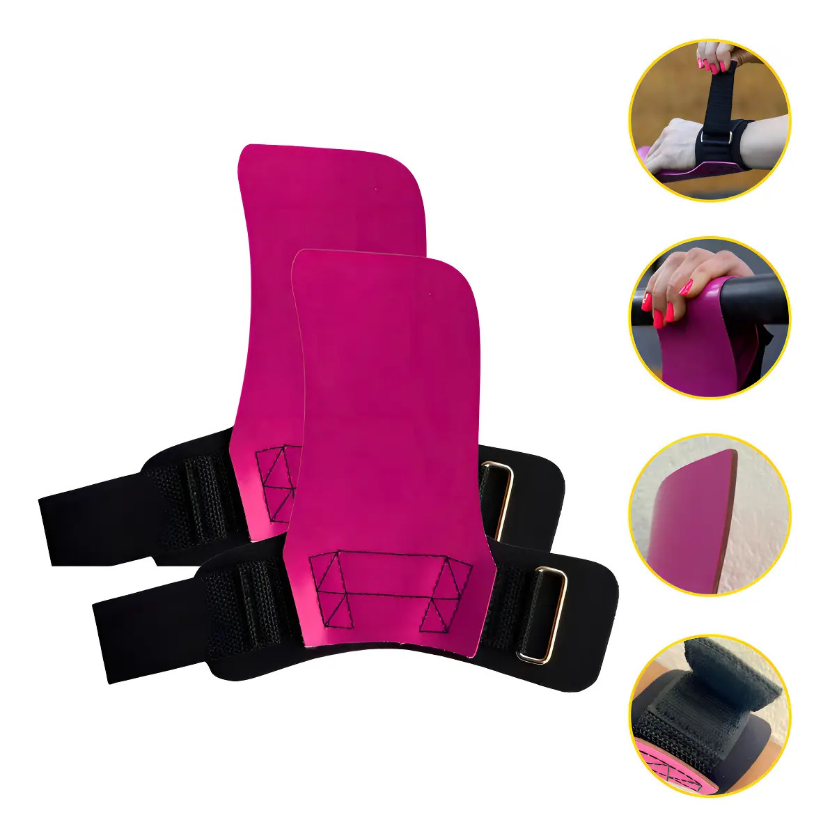 Luva Hand Grip Crossfit Thrxster Rosa Antiderrapante Neoprene Velcro