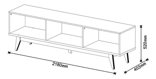 Imagem 4 de 9 de Conjunto Rack 3g 2.2 Branco + Buffet Classic 4 Portas Branco