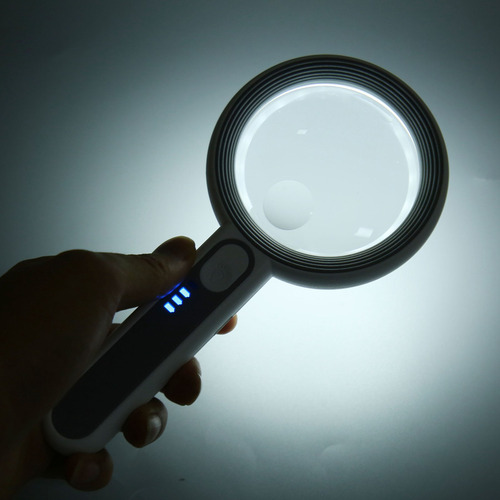 Lupa Iluminada, Led Táctil Ergonómico De 5 X 12 Aumentos, 3