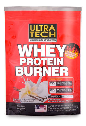 Whey Protein Burner X 454 G Proteína De Suero En Alta Concentración + Quemador En Un Solo Suplemento Sabor Vainilla