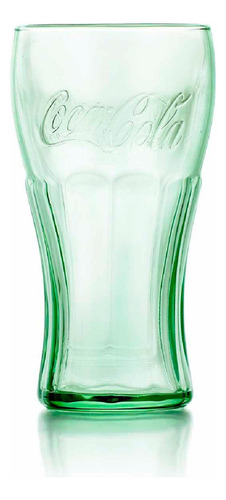 Juego 6 Vasos De Vidrio Coca Cola Vintage 495 Ml Libbey Color Verde