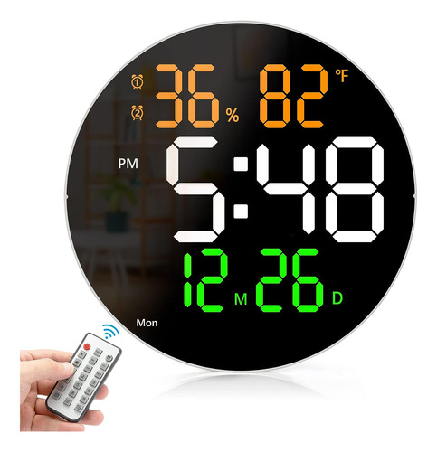 Reloj De Pared Digital De 10 Pulgadas Con Pantalla Led, Cont