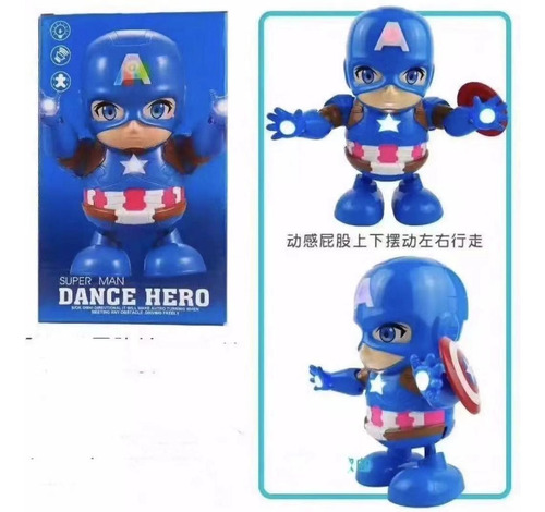 Lampara Capitan America Bailarin Robot Baila Juguete Niños