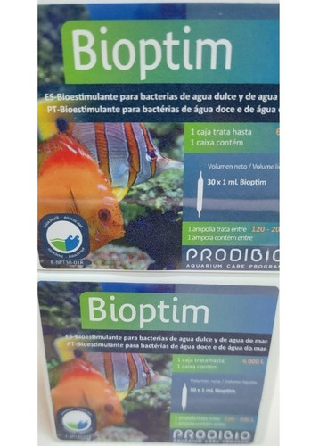 Imagen 2 de 6 de Prodibio Bioptim Ampollas Por Unidad Acuario Marino