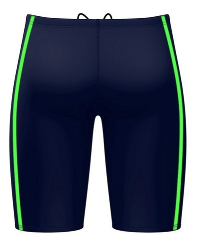 Traje De Baño Cab. Liso Side Binding Jammer Marino/ver Limon