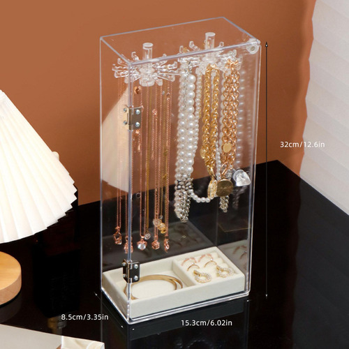 Organizador De Collares Giratorio, Soporte De Acrílico Para