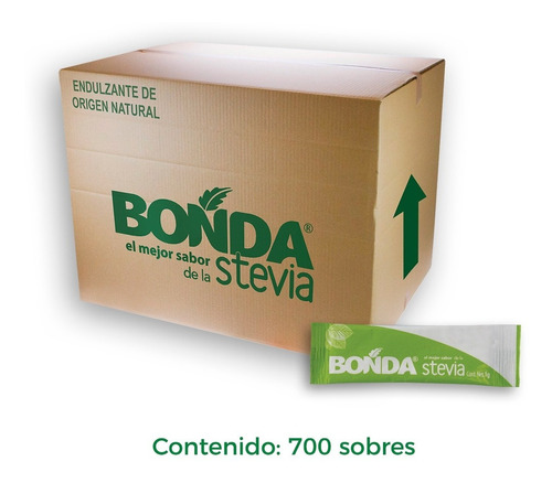 Caja Con 700 Sobres De 1g Bonda Stevia 