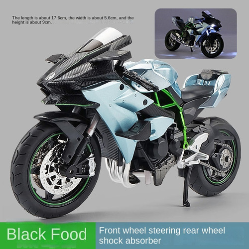 Bicicleta De Aleación Modelo 1:12 Kawasaki Ninja H2r