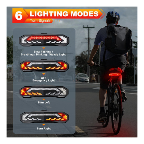 Luz Trasera De Bicicleta Inteligente Eqiio Con Señales De Y