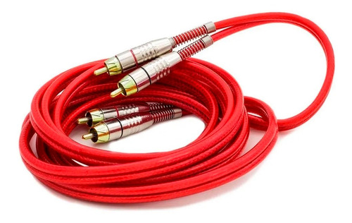 Imagem 5 de 5 de Kit Cabo Rca 5 Metros Azul + Rca 5 Metros Vermelho