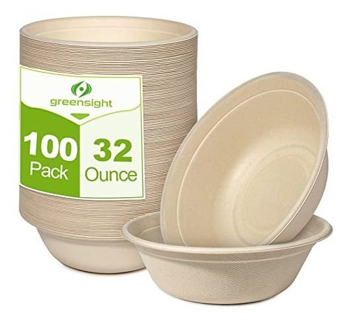 Recipientes Desechables Para Ensalada, Helado Y Sopa 32oz