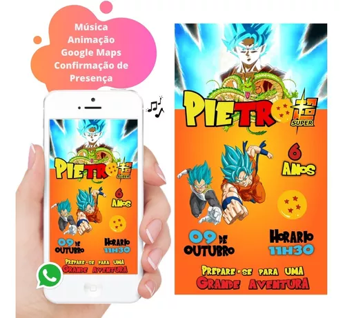 Convite Animado Aniversário Dragon Ball Super - 1 foto