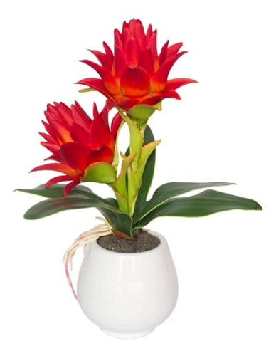 Binfen Yellow Potted Bromeliad Aesthetic Faux Plants Flores 