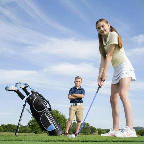 Pga Tour Palos De Golf Junior Niños 8-12 Grande Mano Derecha Color Azul