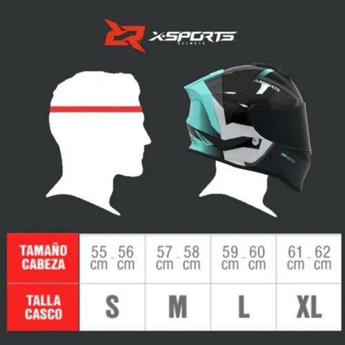 Imagen 7 de 7 de Casco X-sports V151 Solid