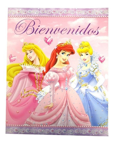 Afiche Cumpleaños Princesas 50 X 40 Cm Cotillón Original 