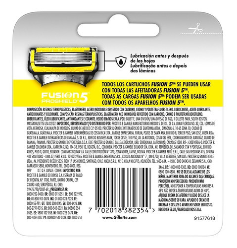 Imagen 5 de 10 de Repuestos para afeitar Gillette Fusion5 Proshield 4 u