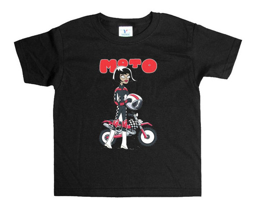 Remera Negra Adultos Motos R195